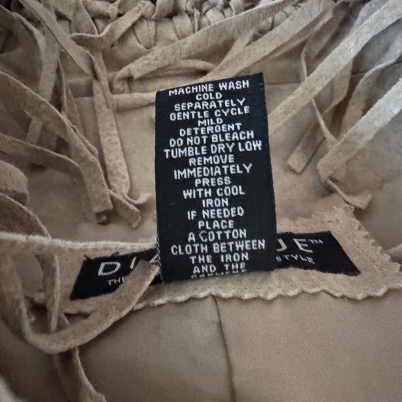 Vintage Suede Fringe Genuine Leather Jacket MACHINE WASHABLE Size Large - Picture 11 of 11